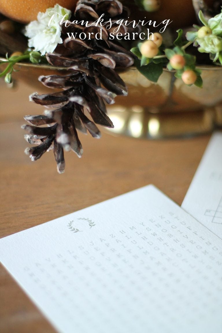 thanksgiving word search printable