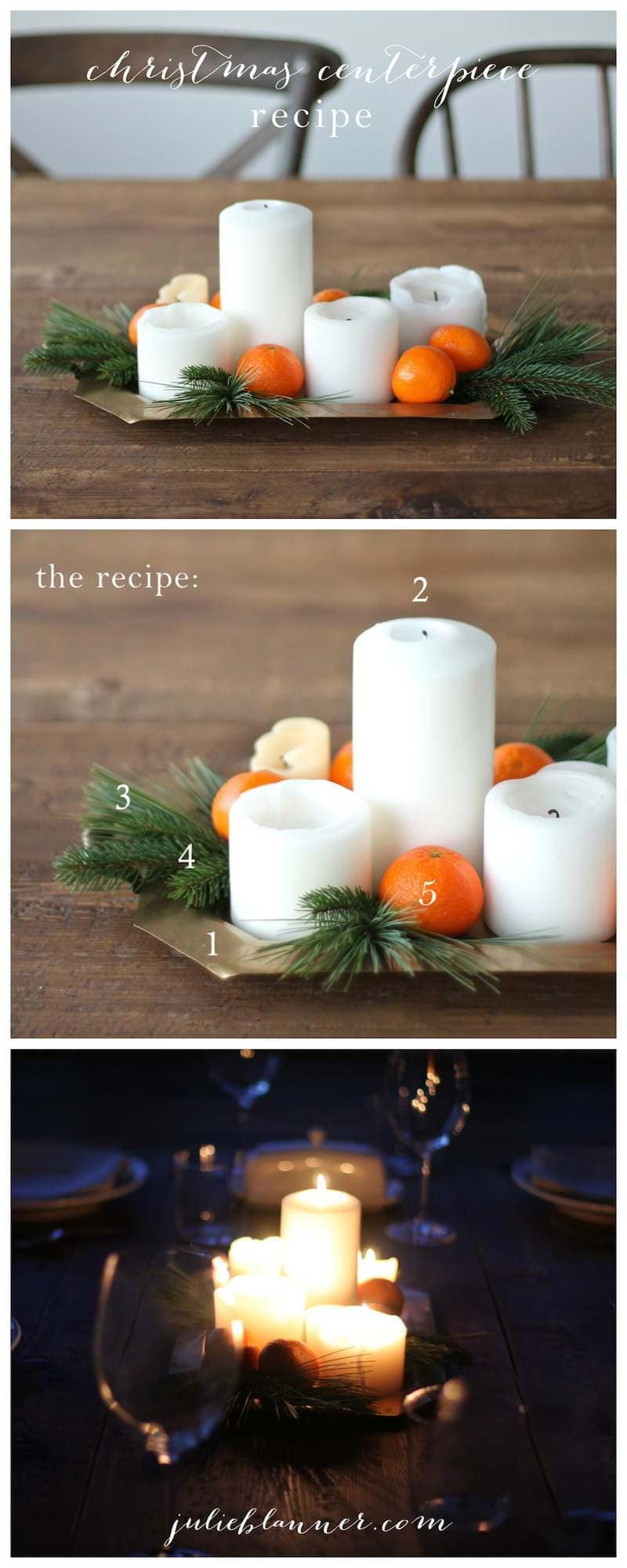 DIY Christmas Centerpiece Candlelight Christmas Dinner   Centerpiece Recipe 