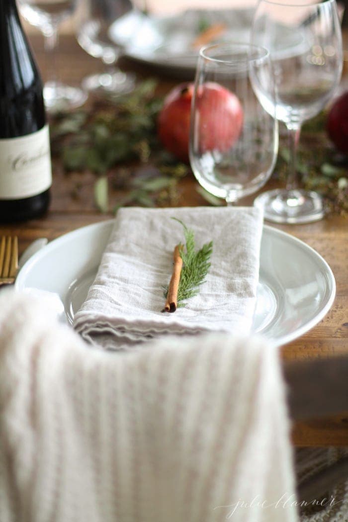 a warm and festive Christmas table