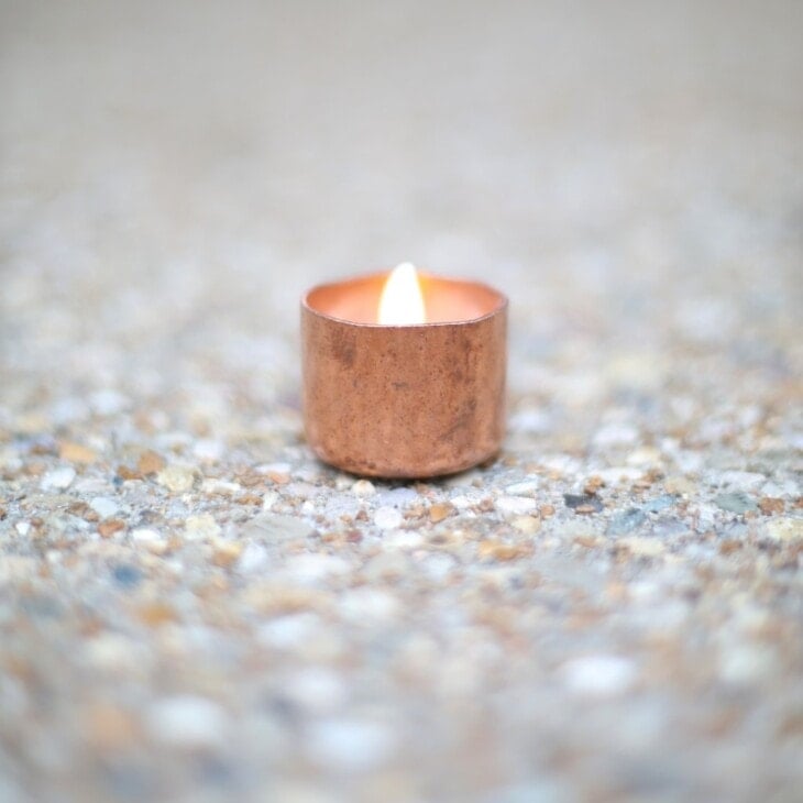 DIY copper tealights - a simple tutorial for a stunning walkway or table setting