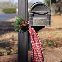 christmas mailbox swag and scarf