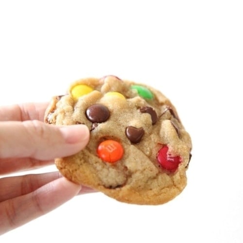 Bakery-Style Chocolate Mint M&M Cookies • baste cut fold