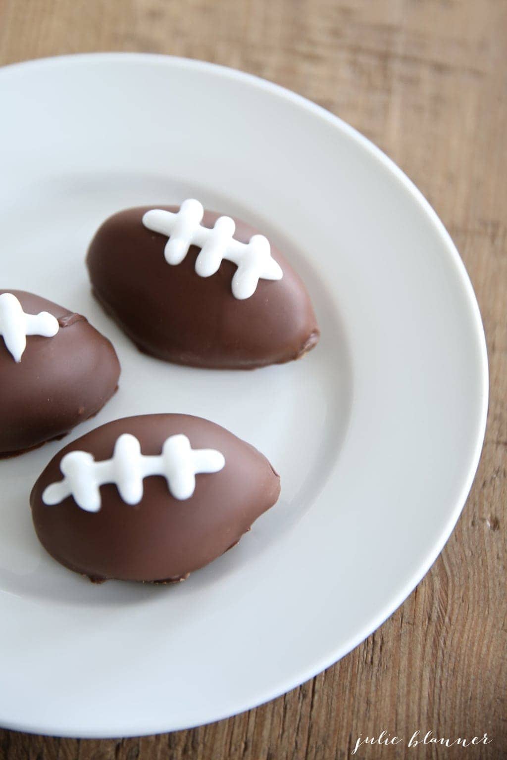 Snacks decorated as footballs