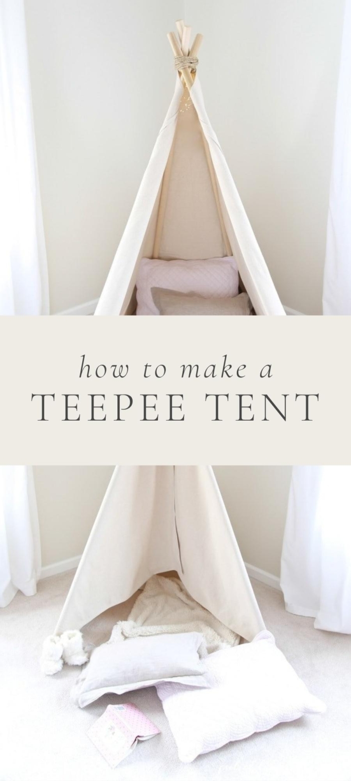 Nebu spanning Doorweekt How to Make a Teepee Tent an Easy No Sew Project in less than an hour!