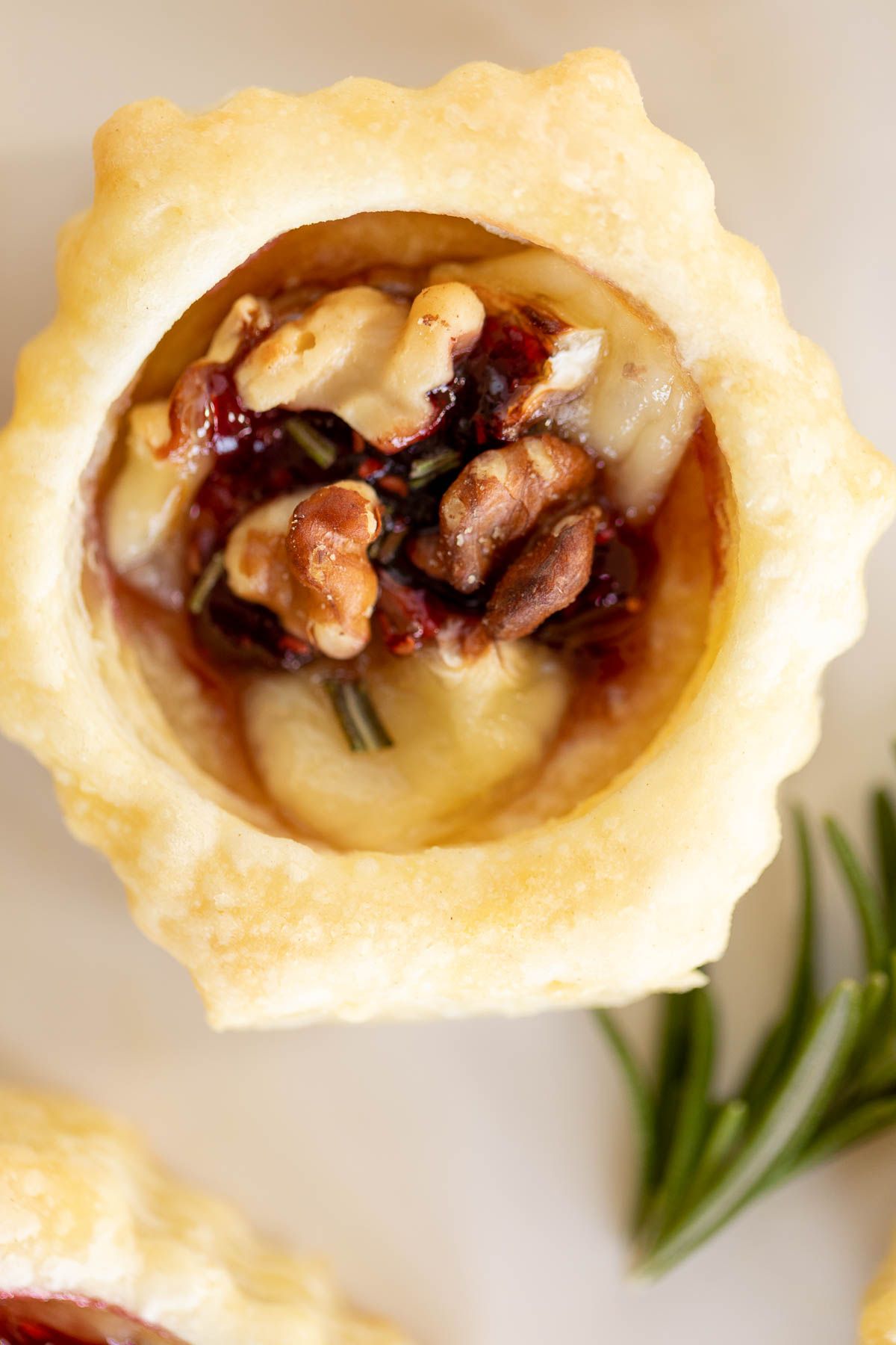 Brie bites recipe topped with pecans
