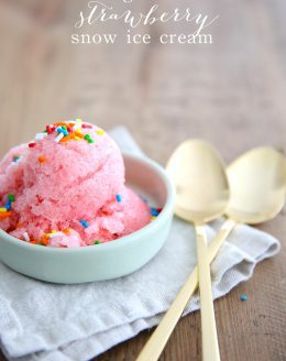 3 ingredient strawberry snow ice cream recipe in less than 5 minutes