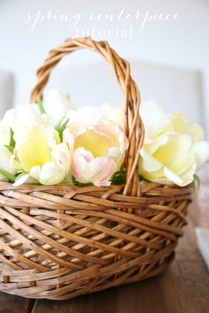 Basket of Tulips Spring Centerpiece