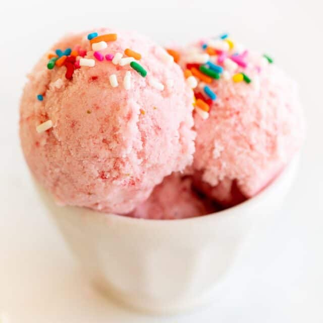 3 Ingredient Strawberry Snow Ice Cream Recipe | Julie Blanner