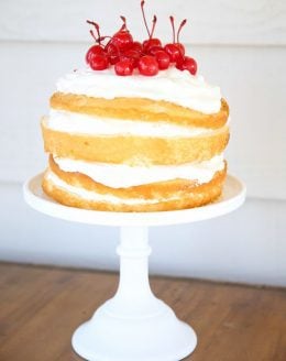 Easy Cherries and Cream Naked Cake recipe