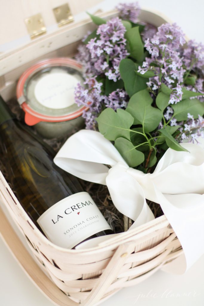 Beautiful bridesmaid gift idea - a relaxation gift basket