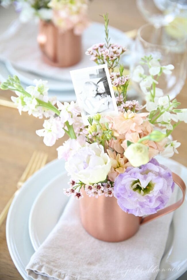 Simple and Sweet Flowers for a Mother's Day Table Setting | Julie Blanner