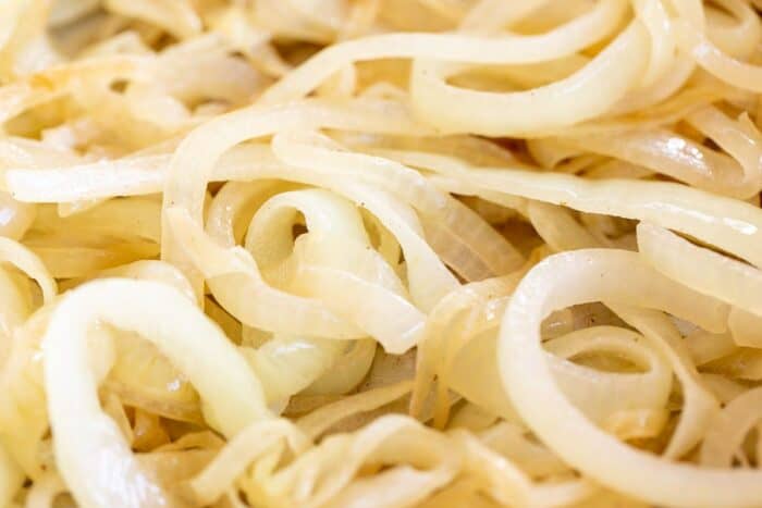 up close shot of caramelized onions