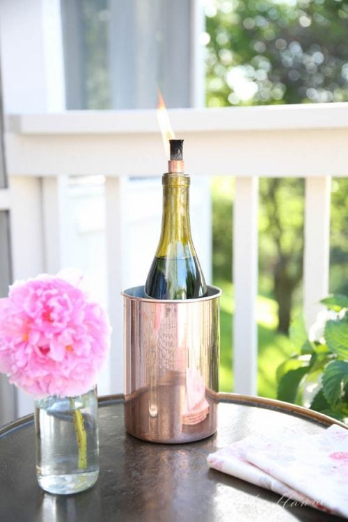 DIY Wine Bottle Tiki Torch and Homemade Tiki Torch Fuel