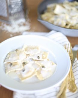 White Wine Lemon Caper Sauce | Summer Ravioli recipe in just 10 minutes!