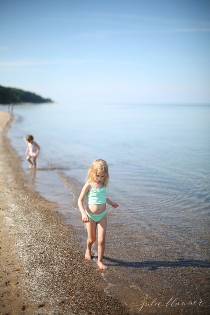 Pier Cove Beach | smooth rocks, beach glass & pristine stream into Lake Michigan