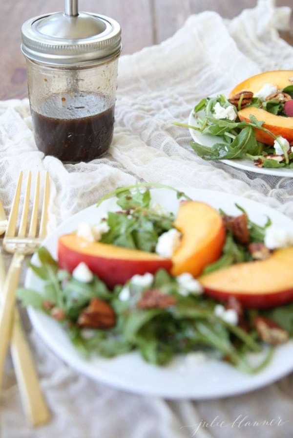 Summer Peach Salad with Honey Dijon Vinaigrette