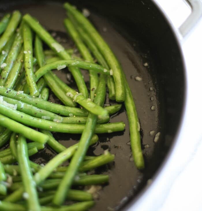 Easy green beans in shallot butter sauce