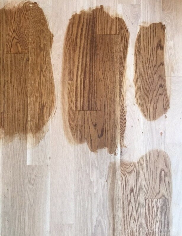 Choosing wood floor stain color on white oak | golden brown and special walnut