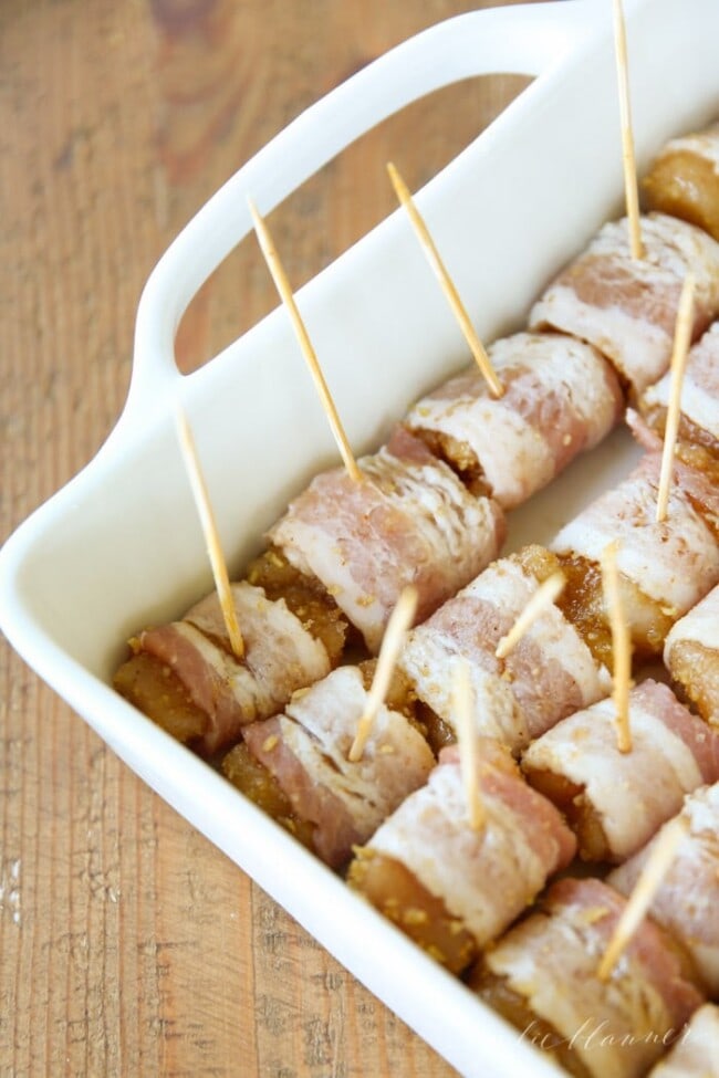 Bacon Wrapped Chicken Bites Julie Blanner