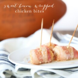 Sweet and Spicy Bacon Wrapped Chicken Wraps - the perfect party appetizer and they're so easy to make!