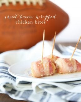 Sweet and Spicy Bacon Wrapped Chicken Wraps - the perfect party appetizer and they're so easy to make!