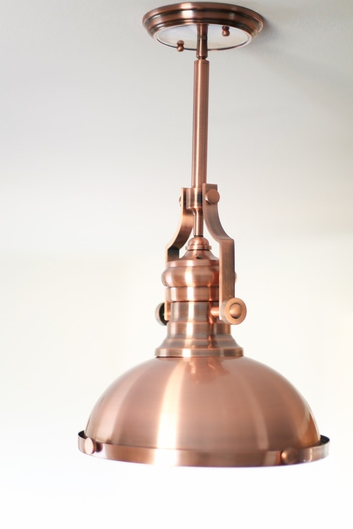 copper light fixture for kitchen