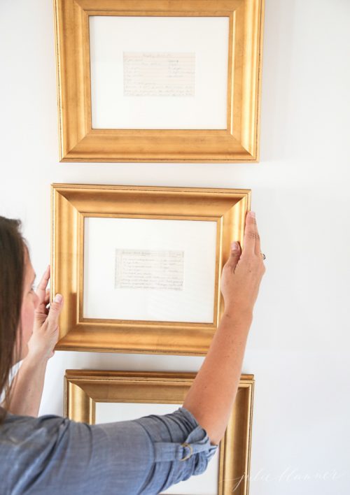 Framed Family Recipes for Kitchen Art Julie Blanner