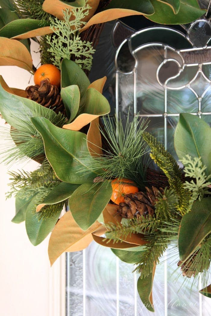 Easy decorating tips: update a basic wreath to transition from fall to winter