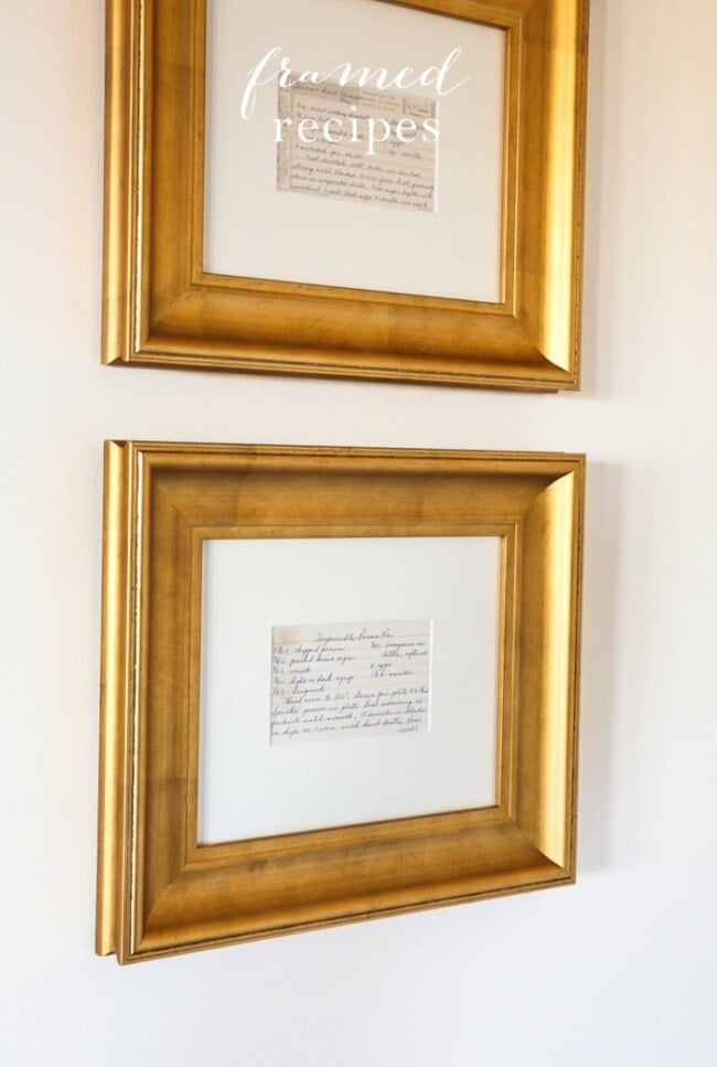 Framed Family Recipes for Kitchen Art Julie Blanner