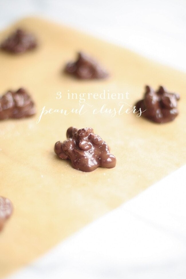 Easy 2 Ingredient Peanut Clusters in Microwave Stove Top or Slow Cooker