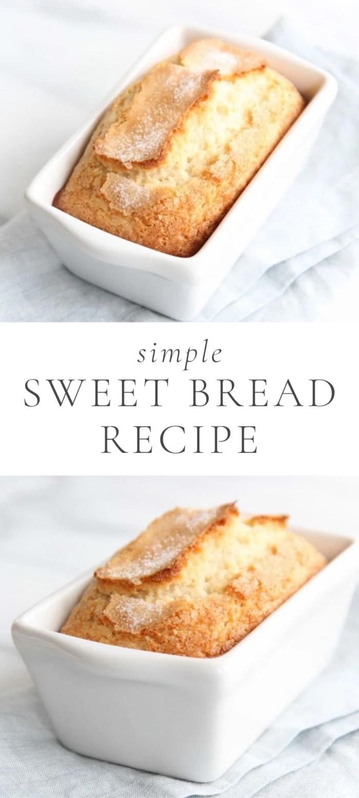 Simple Sweet Bread in white loaf pan