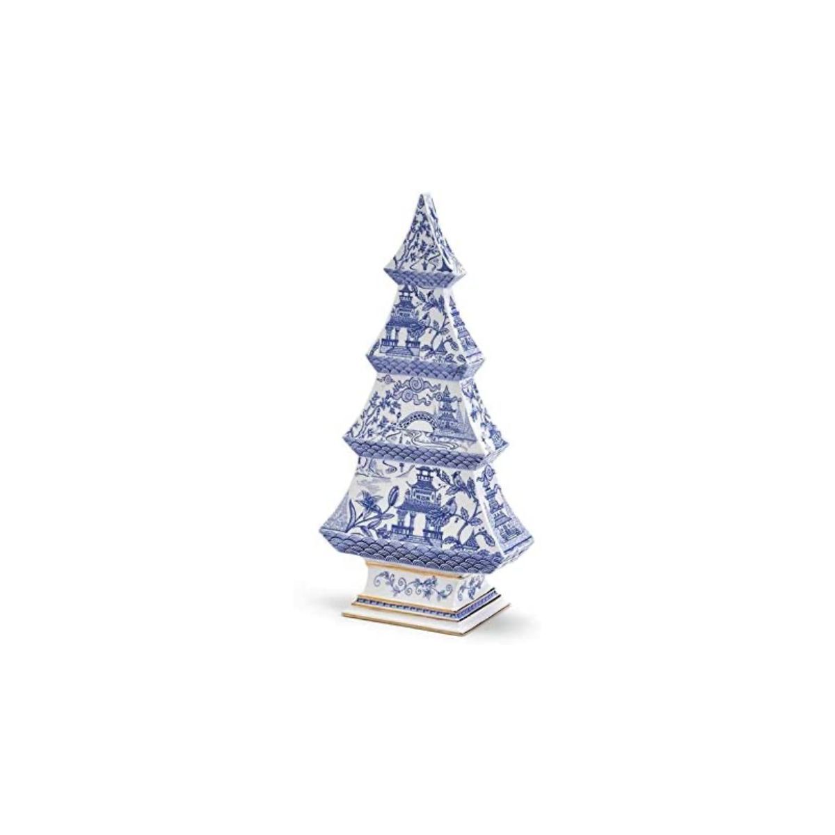 Blue and white ceramic tree Christmas decorations