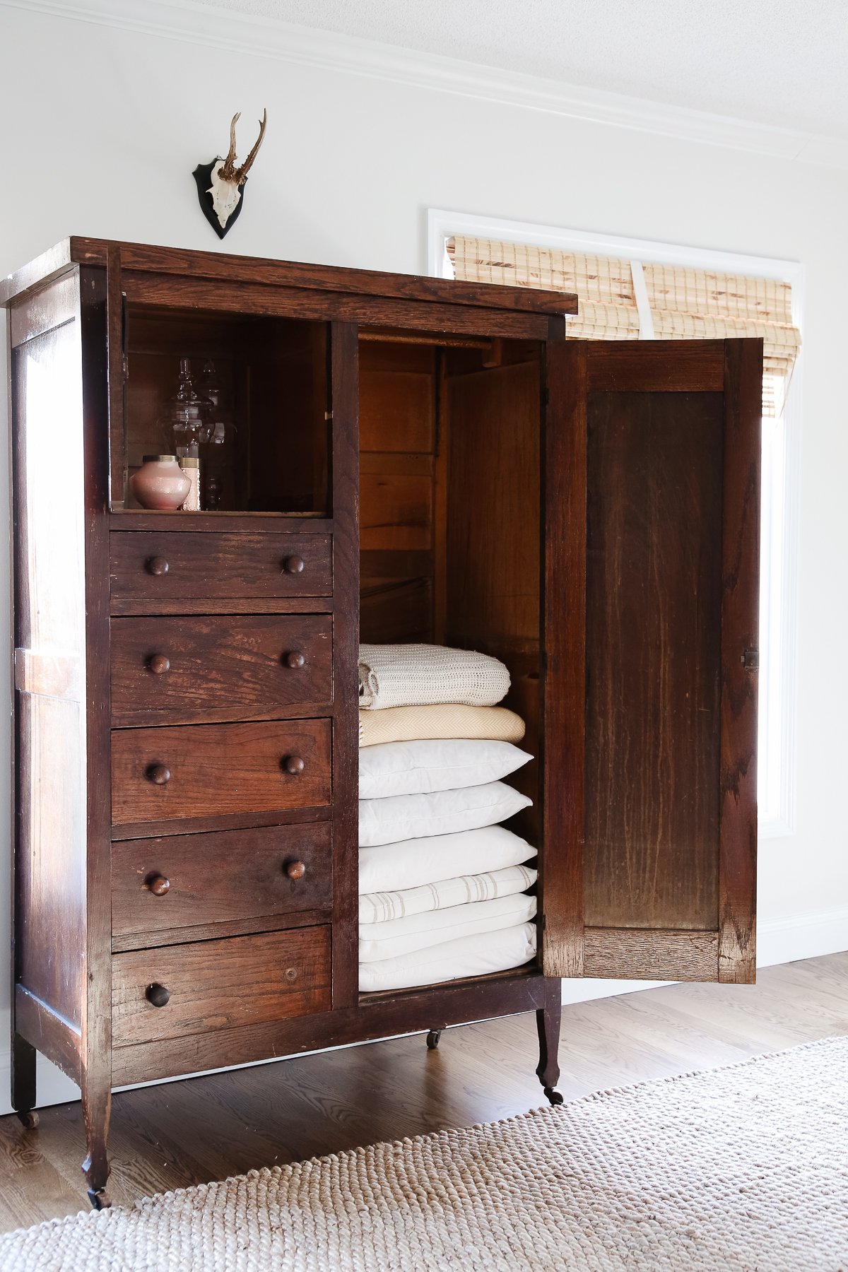 Linen cabinet deals with drawers