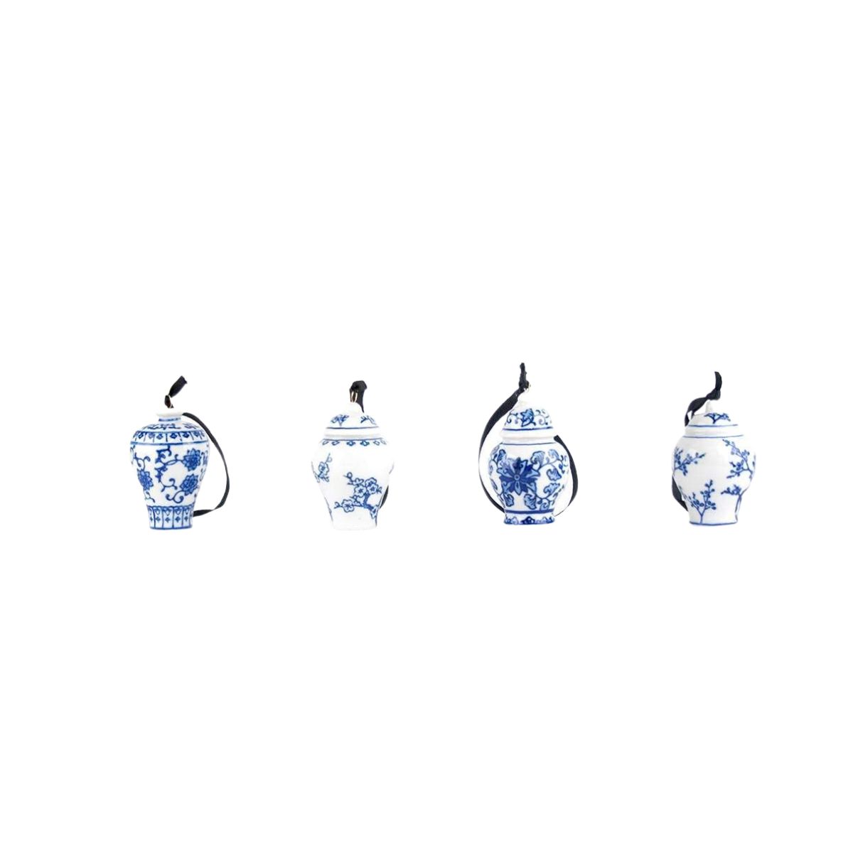 Blue and white ceramic tree Christmas decorations