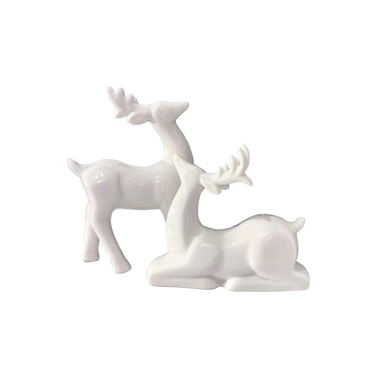 White ceramic deer Christmas decorations
