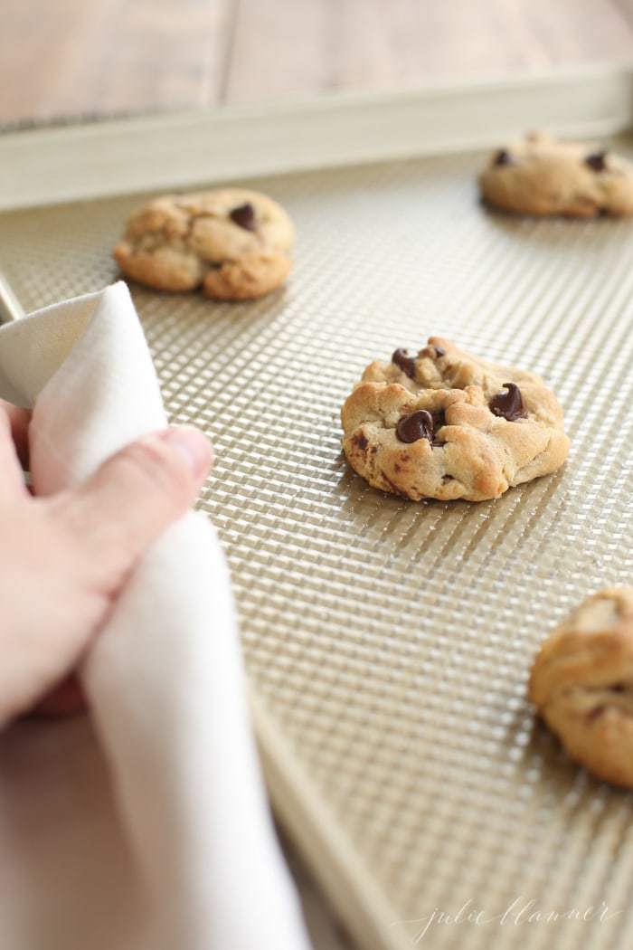 Bakery Style Chocolate Chip Cookies - Julie Marie Eats