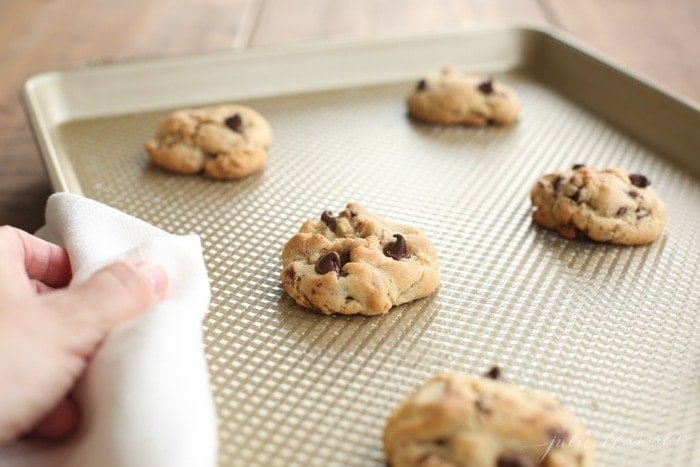 Bakery Style Chocolate Chip Cookies - Julie Marie Eats