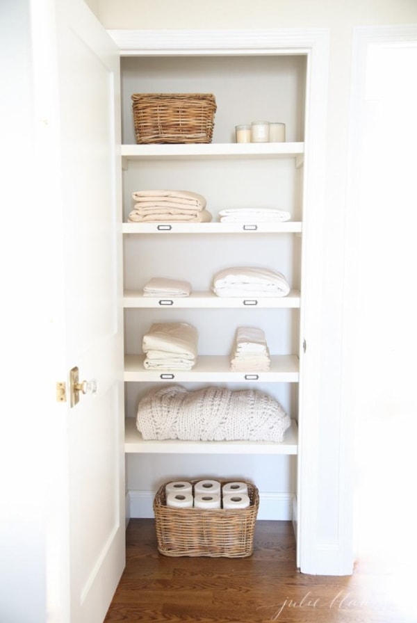 Organize a hall closet with these easy tips from home blogger Julie Blanner