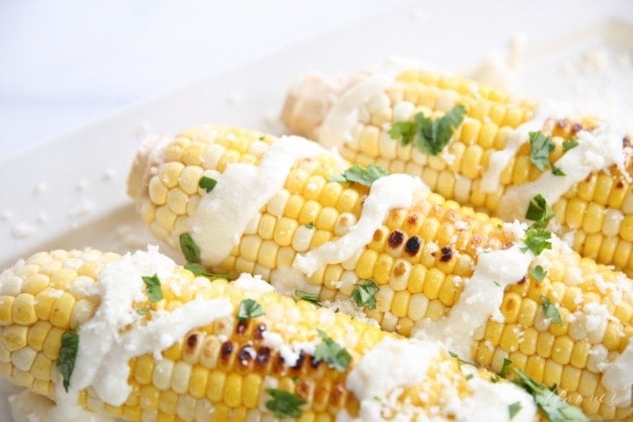 Mexican Street Corn on a platter