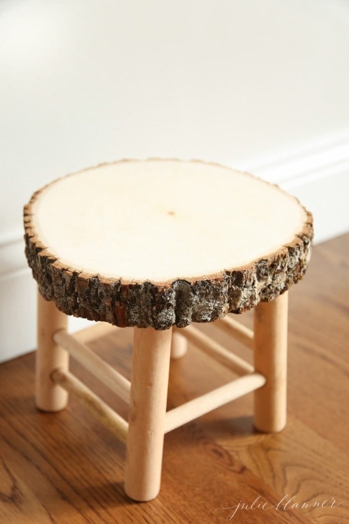 DIY Rustic Wood Bathroom Stool