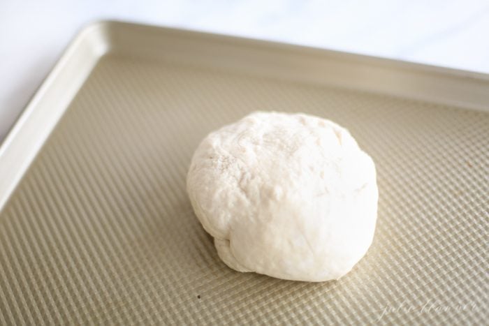 bread dough on a baking sheet