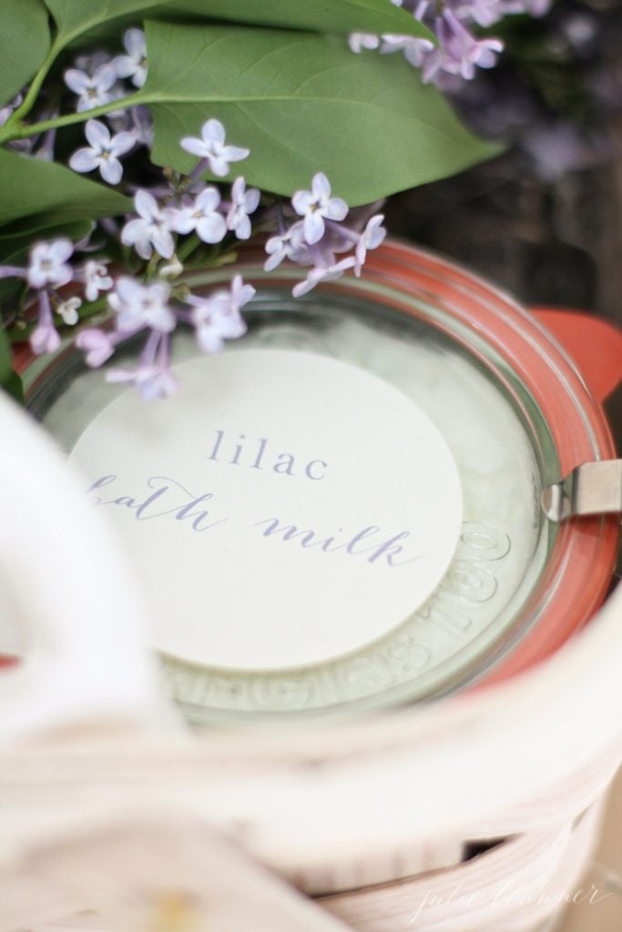 Lilac Bath Milk recipe, easy, fragrant and beautiful gift idea