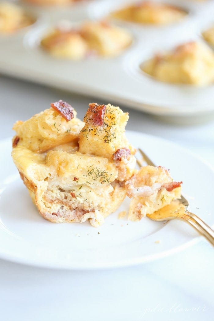 Perfectly Portioned Egg Strata Recipe | Julie Blanner