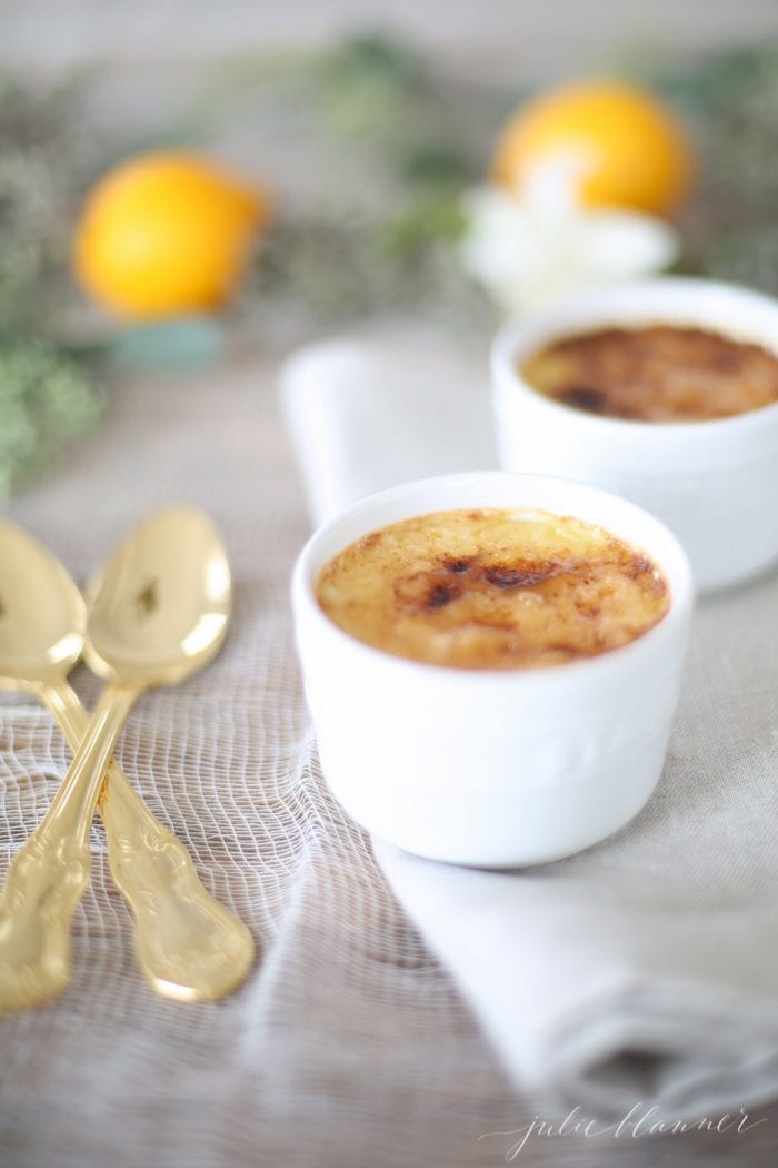 Creme brulee with a caramelized sugar topping