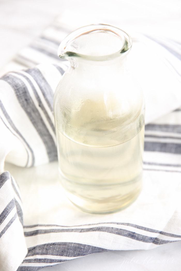 Simple syrup in a glass jar