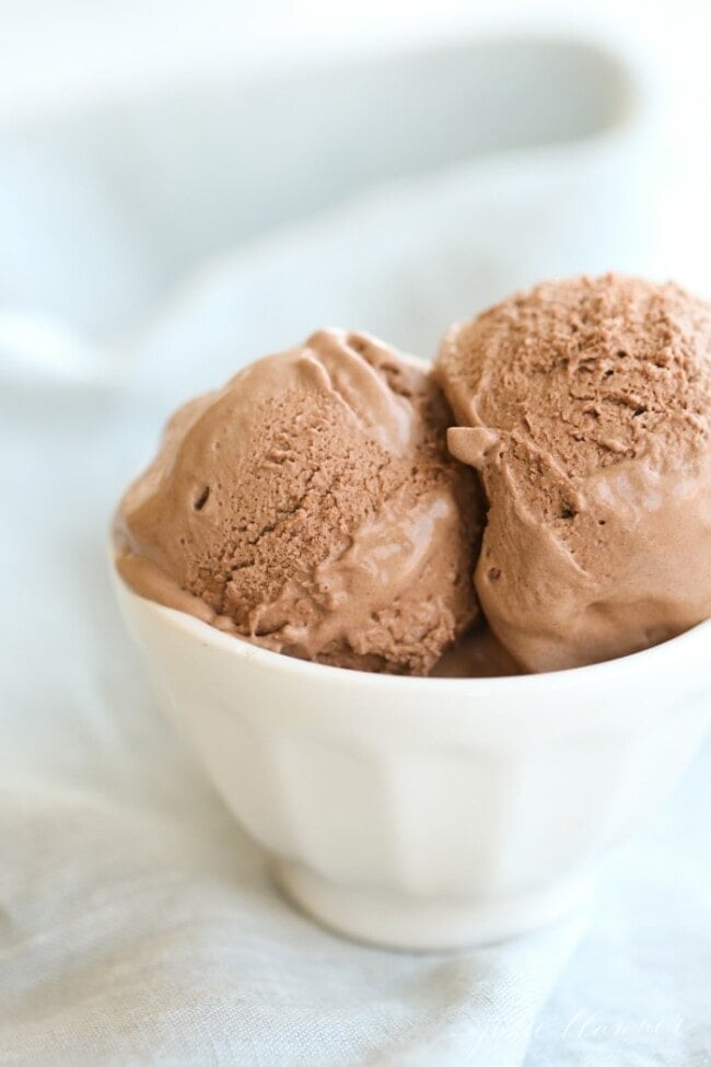 5 Minute Creamy Chocolate Ice Cream Recipe | Julie Blanner