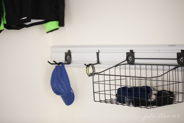 Organize your cycling, running and workout gear with an outdoor mudroom | easy DIY running closet