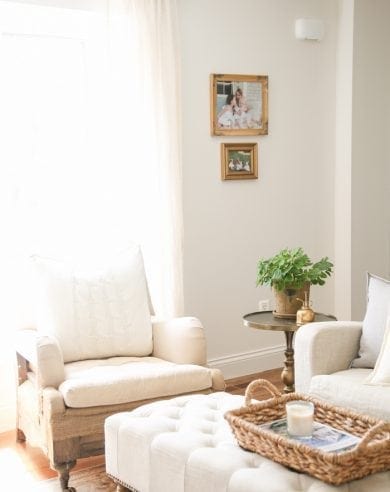 neutral living room | spring decor