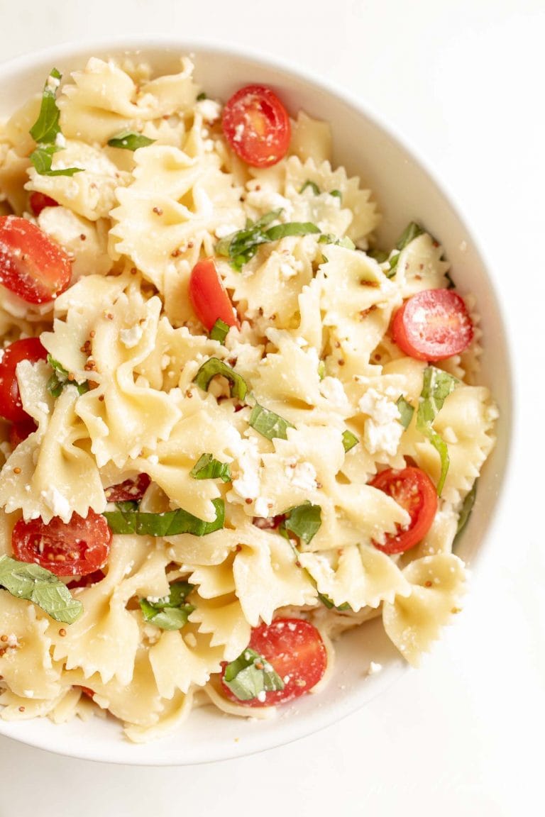 Light and Easy Pasta Salad Recipe | Bow Tie Pasta Salad | Julie Blanner