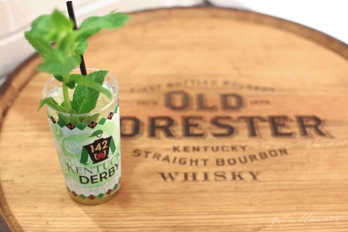 A Kentucky Derby mint julep with garnish ready to drink